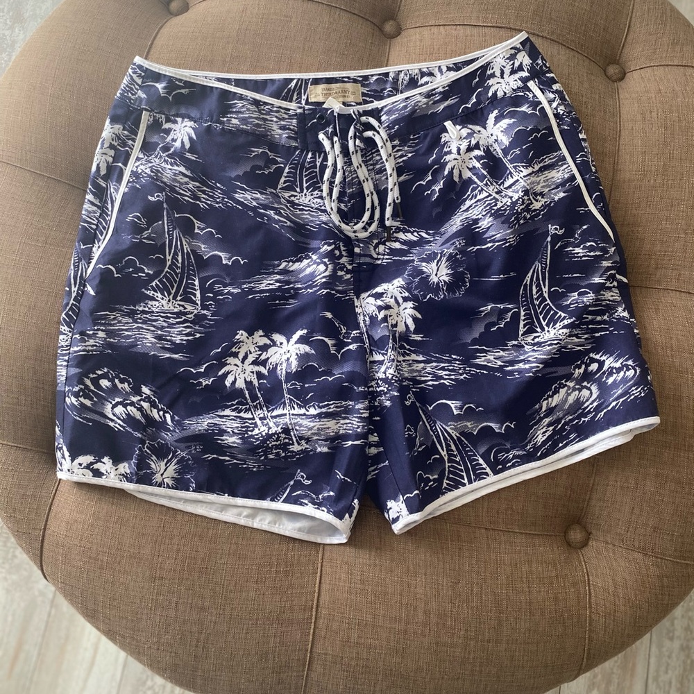Hipster swim trunks.